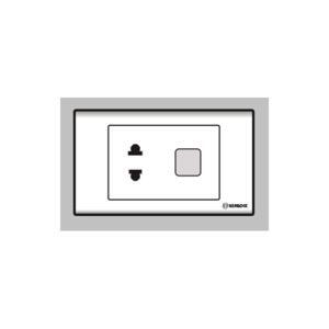 Ổ cắm đơn 2 chấu 16A với 1 lỗ Sino S18AU/X