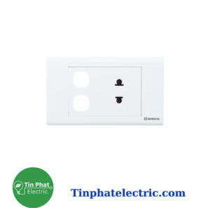 Ổ cắm đơn 2 chấu 16A với 2 lỗ Sino S18UXX
