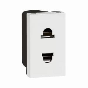 Ổ cắm đơn 2 chấu Legrand, màu trắng Arteor | 572104