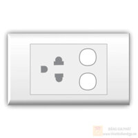 Ổ cắm đơn 3 chấu 16A với 2 lỗ LiOA E18U32X