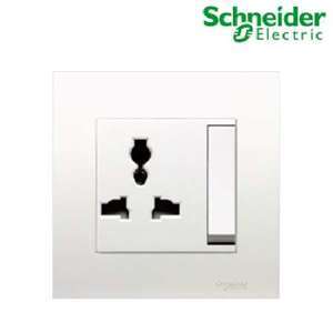 Ổ cắm đơn 3 chấu đa năng 13A có 1 công tắc Schneider KB113LS