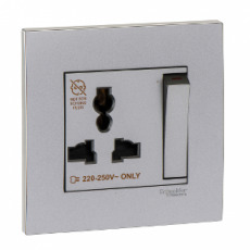 Ổ cắm đơn 3 chấu đa năng 13A có 1 công tắc Schneider KB113LS