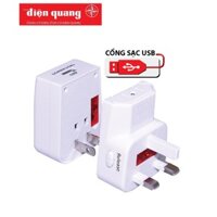 Ổ Cắm Du Lịch Có USB Điện Quang TV05W 1U