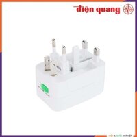 Ổ CẮM DU LỊCH KÈM CỔNG SẠC USB ĐIỆN QUANG ĐQ ESK TV05W 1U ĐA NĂNG ( NẮP CHE BẢO VỆ - PHÙ HỢP VỚI NHIỀU Ổ CẮM TRÊN THẾ GI