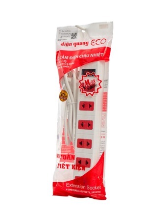 Ổ cắm ECO 6 lỗ 2 chấu dây 2m Điện Quang ĐQ ESK 2BR 62ECO