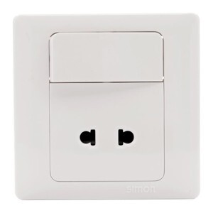 Ổ cắm hai chấu dành cho chấu tròn và dẹt kèm công tắc hai chiều Simon 51074B