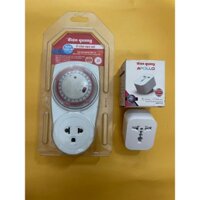 Ổ cắm hẹn giờ Điện Quang ĐQ ESK MT03 WR 13 ( Điều chỉnh cơ, 1 lỗ - 3 chấu, trắng – đỏ )