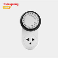 Ổ cắm hẹn giờ Điện Quang ĐQ ESK MT06 WBL 13 ( Điều chỉnh cơ, 1 lỗ - 3 chấu, trắng – đen )