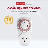 Ổ cắm hẹn giờ Điện Quang ĐQ ESK MT03 WR 13 Điều chỉnh cơ, 1 lỗ - 3 chấu, trắng đỏ