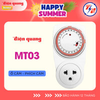 Ổ cắm hẹn giờ Điện Quang ĐQ ESK MT03 WR 13 (Điều chỉnh cơ, 1 lỗ - 3 chấu, trắng – đỏ)