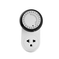 Ổ cắm hẹn giờ Điện Quang ĐQ ESK MT06 WBL 13 Điều chỉnh cơ, 1 lỗ - 3 chấu, trắng đen