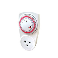 Ổ cắm hẹn giờ Điện Quang ĐQ ESK MT03 WR 13  Điều chỉnh cơ, 1 lỗ - 3 chấu, trắng  đỏ