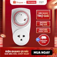 Ổ cắm hẹn giờ Điện Quang ĐQ ESK MT03 WR 13 (Điều chỉnh cơ, 1 lỗ - 3 chấu, trắng – đỏ)