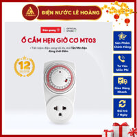 Ổ cắm hẹn giờ Điện Quang ESK MT03 WR 13 (Điều chỉnh cơ, 1 lỗ - 3 chấu, trắng – đỏ)