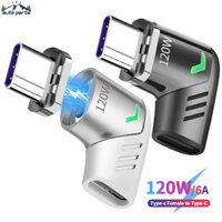 Ổ cắm hút nam châm máy tính điện thoại - Bộ sạc từ tính hình chữ L 120W - Bộ chuyển đổi cổng Type-C sang Type-C - Di động, công suất cao, tiện lợi