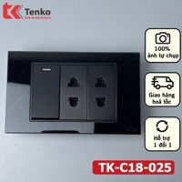 Ổ Cắm Kèm Công Tắc Điện Âm Tường Cao Cấp Mặt Kính Cường Lực - Thương Hiệu Nhật TK-C18-025 Đẹp Sang Trọng