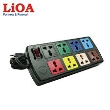 Ổ cắm kéo dài đa năng 8D có nắp che dây LiOA 8D52N 5m x 2 lõi