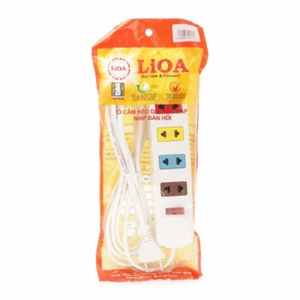 Ổ cắm kéo dài phổ thông bảo vệ quá tải bằng CB Lioa 4S5W 5m