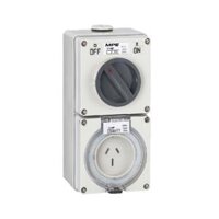 Ổ cắm kết hợp công tắc 3 cực IP66, 15A, 250V mã S-315
