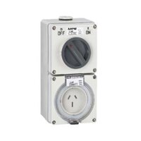 Ổ cắm kết hợp công tắc 3 cực IP66, 32A, 250V MPE S-332