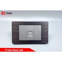 Ổ Cắm LAN(RJ45) Mạng Cho Tivi và Máy Tính Âm Tường Mặt Kim Loại Màu Đen Xám TK-C7G-073
