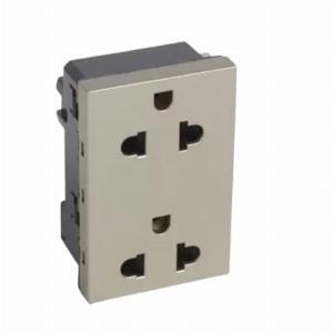 Ổ cắm Legrand, đôi 3 chấu màu champagne Arteor | 570046