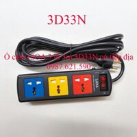 Ổ Cắm LiOA 3 Lỗ 3D33N 3 Lõi 3 Chấu Kéo Dài 3M Có Tiếp Địa