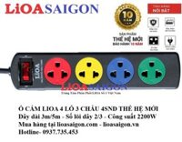 Ổ cắm LiOA 4 lỗ 3 chấu 4SND công suất 2200W