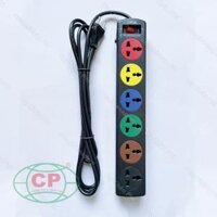Ổ cắm LiOA 6 lổ, 3 chấu, dây dài 3 mét, 1 công tắc [6DND3.2.10]