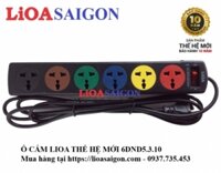 Ổ CẮM LIOA 6 LỖ 3 CHẤU THẾ HỆ MỚI 6DND5.3.10