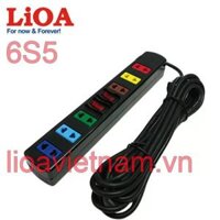 Ổ Cắm LiOA 6 Lỗ 6S5, 2 Công Tắc, 6 Ổ 2 Chấu, Dài 5M