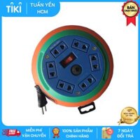 Ổ Cắm LIOA Kiểu Đĩa Bay Cuộn Dây Kín Dây 10 Mét 3 Ổ Đa Năng DB10-2-10A- Hãng chính hãng