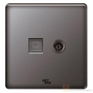 Ổ cắm mạng CAT5E + Tivi Artdna V12-E0203