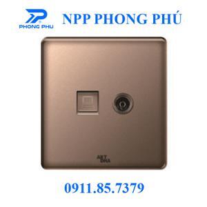 Ổ cắm mạng CAT5E + Tivi Artdna V12-E0203