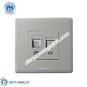 Ổ cắm mạng LAN 1 cổng cat5 và 1 cổng điện thoại RJ11 Honeywell P63563SLT