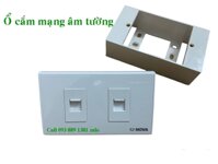 Ổ cắm mạng Lan RJ45 cat5 Cat6 âm tường - Hàng chính hãng - 2 ổ cắm mạng cat5  mặt đế