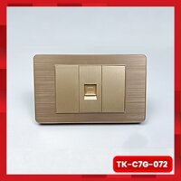 Ổ Cắm Mạng LAN (RJ45) Cho Tivi và Máy Tính Âm Tường Mặt Kim Loại Màu Vàng TK-C7G-072