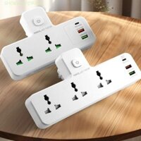 Ổ cắm mở rộng SHOEEMPORIUM, EU UK US Plug Multi Plug AC Outlet Power Strip, Smart Home Universal Plug Cordless với Switch USB PD Extension Plug Adapter Văn phòng tại nhà
