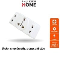 Ổ Cắm – Phích Cắm Điện Chia 3 Ổ – Chuyển Đổi Từ 2 Chấu Sang 3 Chấu, Tiện Dụng Trong Gia Đình, 2000W, PhuKienHome 8605