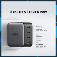 Ổ Cắm sạc Điện 4 Cổng 100W Ugreen Cho Laptop proAir Xiaomi pad 5/5pro13 cao cấp CD226-40737 cao cấp