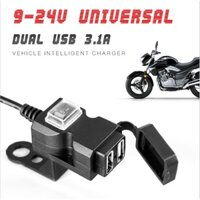 Ổ Cắm Sạc USB 3.1A 12V 3.1A Chuyên Dụng Cho Xe Máy