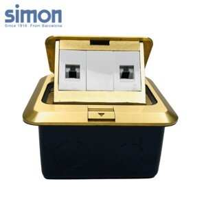 Ổ cắm sàn màu vàng gồm 2 ổ mạng Simon SEF38P8