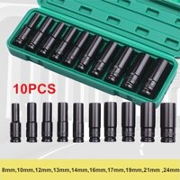 Ổ cắm tác động toxicla25 10 chiếc Đai ốc từ tính Screwdrive Power Nut Driver Bit Set 1 / 2 ” Ổ cắm lục giác Bộ chuyển đổi bu lông Trình điều khiển Bộ công cụ sửa chữa