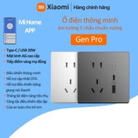 Ổ cắm thông minh âm tường 5 chấu chuẩn vuông Xiaomi Mijia Gen Pro,sạc usb và Type C 20w