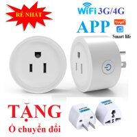 Ổ cắm thông minh kết nối wifi điều khiển từ xa qua điện thoại TẶNG ADAPTER dùng áp tuya hoặc smart life