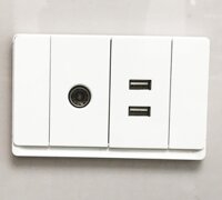 Ổ cắm Tivi + USB V10