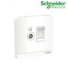 Ổ cắm TV và ổ cắm mạng cat5e Schneider E8332TVRJS5_WD