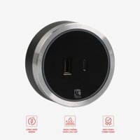 Ổ cắm USB và Type C cho thanh ray viền kim loại bạc LG Tech LG-S2-05S – Thế hệ hai