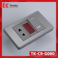 Ổ Cắm Và Công Tắc Điện 20A Công Suất Cao Cho Nóng lạnh Và Điều Hòa Âm Tường Hàng Thông Dụng Tenko TK-C9-G080