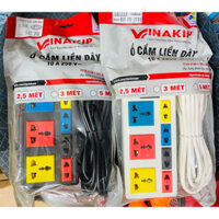 Ổ cắm VINAKIP 6 ngả liền dây 5 mét S34 (Trắng/Đen)